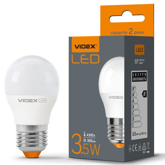 Світлодіодна лампа VIDEX G45 3,5W E27 4100K (VL-G45e-35274) | Зображення 2