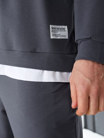 Мужской спортивный костюм свободный с эффектом 2 в 1, LI2015 цвет серый, размер 54/56 | Зображення 2