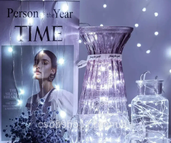 Гирлянда роса нить светодиодная 3 м на батарейках для дома | Зображення 4