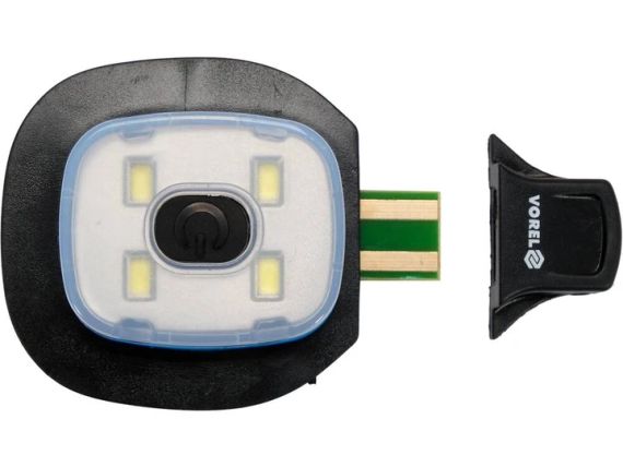 Шапка зимняя с фонариком аккумулятор 3,7В USB зарядка серая VOREL-74225 | Зображення 3