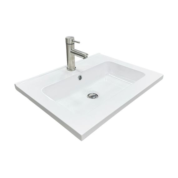 Раковина накладна Adamant FLATE 60, прямокутна, з сифоном Click-Clack + змішувач (4824296207701) | Зображення 1