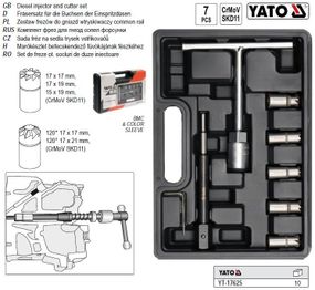 Набор фрез YATO Польща для гнезд сопел форсунки 7 предметов YT-17625