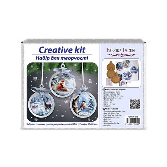 Творческий набор для создания 3-х елочных украшений "Winter Forest" FDCKW-052 | Зображення 1