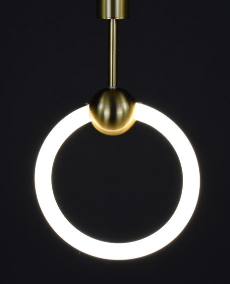 Люстра світлодіодна підвісна LED світильник для квартири на стелю лед 27858 Латунь 65-150х6х20 см. | Зображення 3