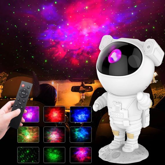 Космонавт ночник-проектор з эффектом звездного неба, белый цвет | Зображення 4