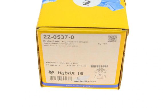 Колодки гальмівні передні Opel Corsa B 99-00 22-0537-0 | Зображення 8