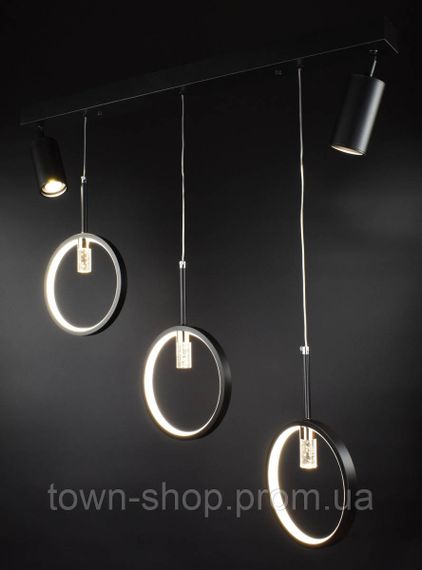 Люстра потолочная LED AA239/3+2 Черный 30-150х6х80 см. | Зображення 1