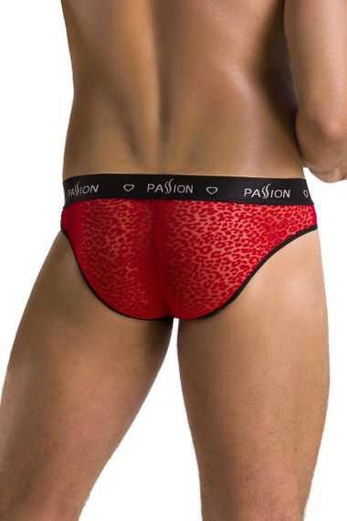 Чоловічі напівпрозорі труси Passion 031 SLIP MIKE XXL/XXXL Red, під леопард sexstyle | Зображення 1