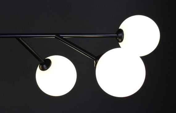 Люстра стельова на 9 лампочок 27419 Чорний 42-72х110х110 см. | Зображення 5