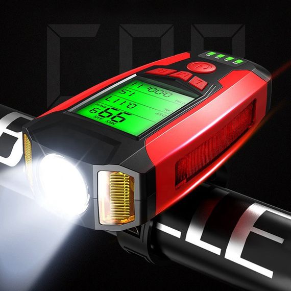 Ліхтар велосипедний передній в алюмінієвому корпусі AS0808-XPG+2LED(yellow)+2COB(red) UI-49 | Зображення 3