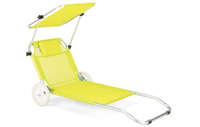 Шезлонг лежак Outtec Sun з дашком жовтий