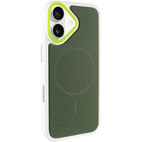 Чохол PC Textile Hybrid with Magnetic Fit для Apple iPhone 17 (6.3") White / Green