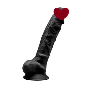 Фаллоимитатор SilexD Tomas Black (MODEL 1 size 9in), двухслойный, силикон+Silexpan, диаметр 4,9см Sex Aura