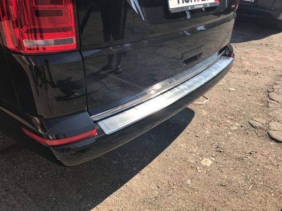 Накладка на задній бампер Omsa Мат (1 двері, нерж) для Volkswagen T6 2015-2024, рр | Зображення 3