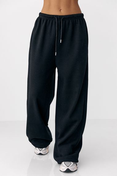 Спортивні штани з плюшевим начісом - чорний цвет, M (є розміри)