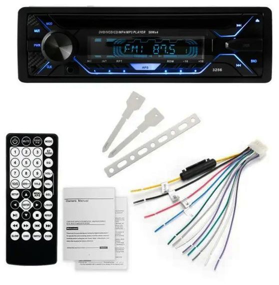 Автомагнітола RGB 5258BT F-157 Bluetooth USB TF AUX Радіо 60Wx4 7 кольорів підсвічування Чорний | Зображення 4