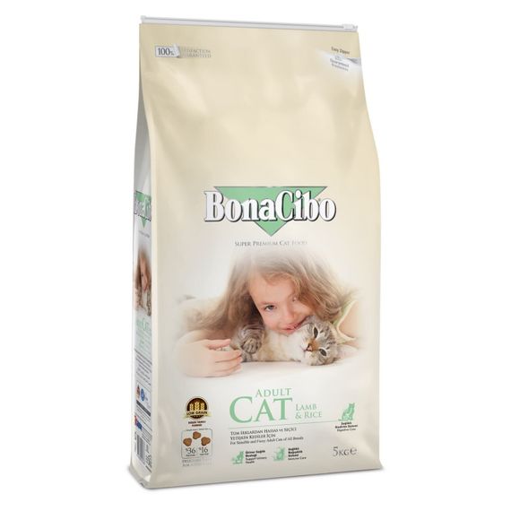 Корм BonaCibo Cat Adult Lamb & Rice сухий з ягнятком для дорослих котів 5 кг
