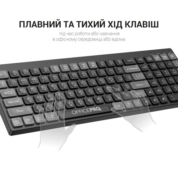 Клавіатура OfficePro SK985B Wireless/Bluetooth Black (SK985B) | Зображення 3