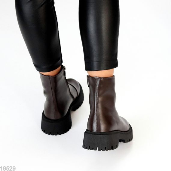 Практичні універсальні шкіряні черевики на флісі колір Шоколад | Зображення 6