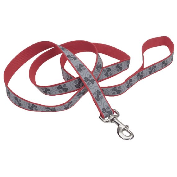 Повідець світловідбивний для собак Coastal Lazer Brite Reflective Leash, 1.2 м х 1.6 см, червоний