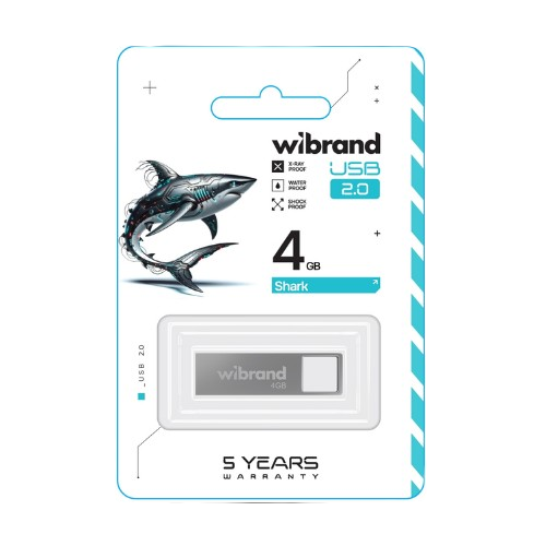 Флешка 4Гб USB 2.0 срібло Shark Wibrand | Зображення 1