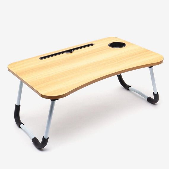 Складной столик-подставка для ноутбука и планшета 60х40х27 см, Коричневый / Деревянный столик в кровать с | Зображення 3