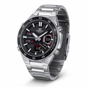 Чоловічий годинник Casio Edifice EFV-C110D-1A4 зі сталевим браслетом та комбінованим циферблатом