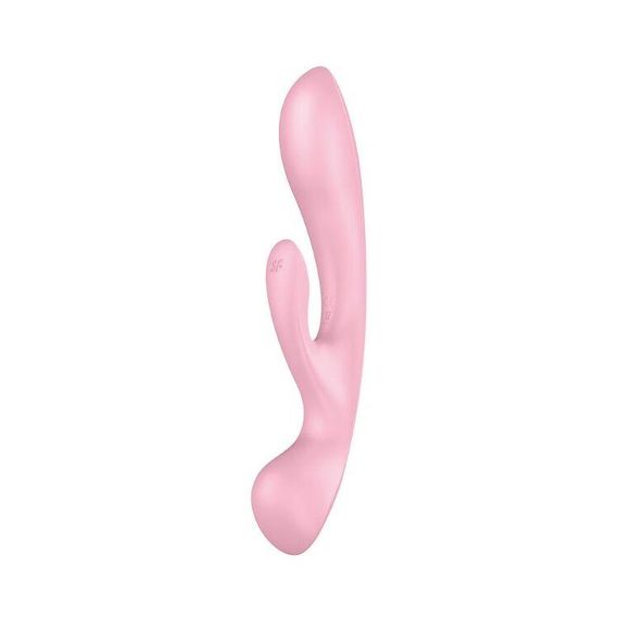 Двосторонній вібратор-кролик Satisfyer Triple Oh Pink, 3 мотори, руків’я-масажер Sex Aura