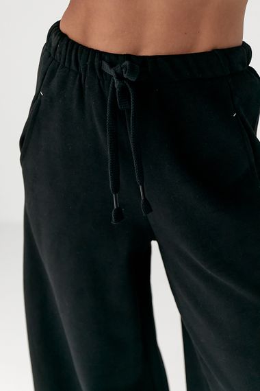 Теплі спортивні штани вільного фасону - чорний цвет, M (є розміри) | Зображення 3