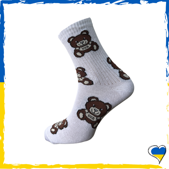 Шкарпетки жіночі / підліткові принт Ведмедик. Шкарпетки з приколами. Носки принт 36-40