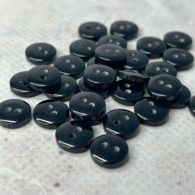 10 шт. - Ґудзики сорочкові, чорний пластик Ø-10 мм