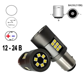 Автолампа світлодіодна P21W/1156, цоколь BA15s, 3030 x 30 smd, обманка, біполярна, біла, 12 — 24 В