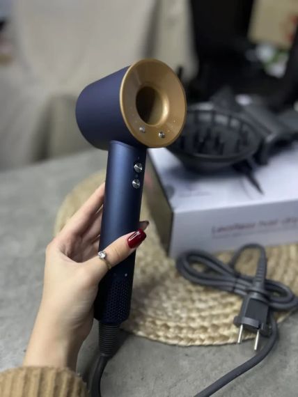 Фен Super Hair Dryer синій з іонізацією та турборежимом 5 насадок (Y-43) | Зображення 2