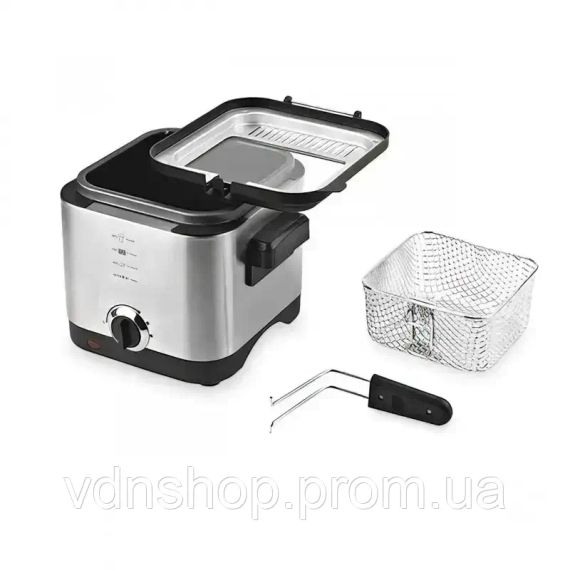 Фритюрница для дома на 1,5л Crownberg CB 5542, 1200 Вт для картошки фри, нагетсов | Зображення 4