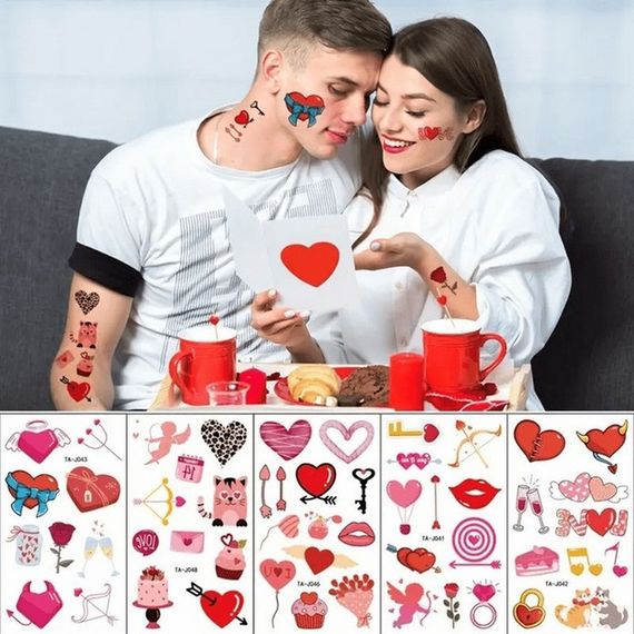 Набор временных тату "Любовь № 1" Love-tattoo-mini-set-1-10, 12 х 7 см 10 шт | Зображення 7
