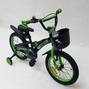 Дитячий двоколісний велосипед Hammer Smart H2021 20 дюймів із бічними колесами, кошиком. KQ-170 Колір: зелений