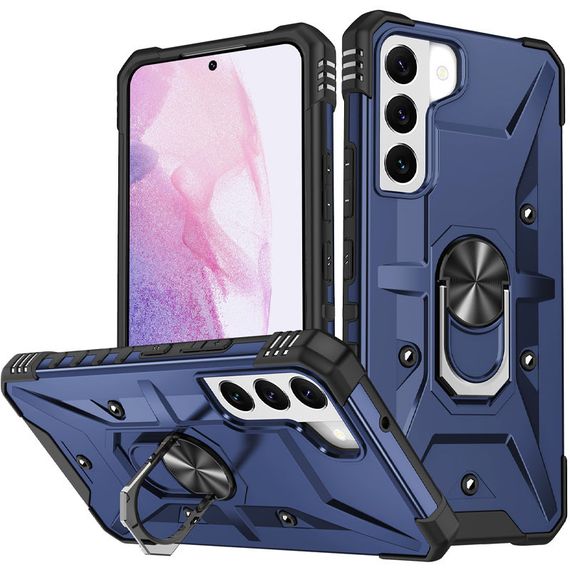 Ударопрочный чехол Pathfinder Ring для Samsung Galaxy S21 FE Синий / Navy