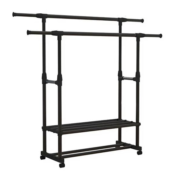 Двойная вешалка для одежды (155х150х42см), до 30 кг, на колесиках, Double pole / Передвижная стойка-вешалка в | Зображення 8