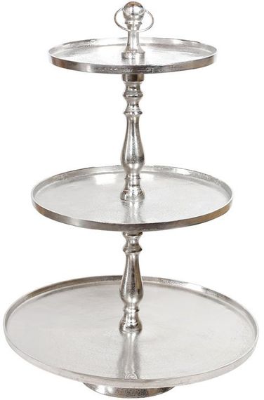 Блюдо фуршетна стійка "Amber" 3 яруси Ø46/Ø56/Ø70см, висота 100см, метал, срібло