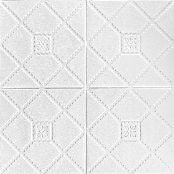 Самоклеюча 3D панель білий декор 700x700x4мм SW-00001351