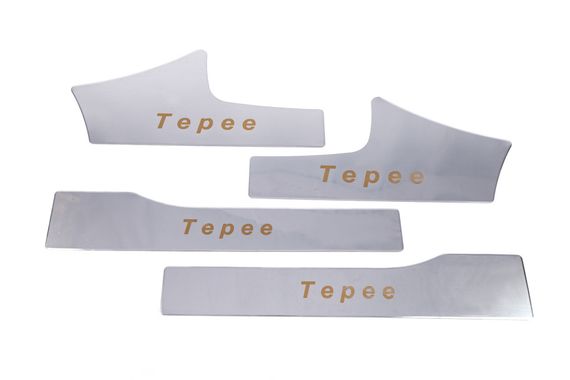 Накладки на внутренние пороги Carmos (нерж) 3 шт, Carmos - Турецкая сталь для Peugeot Partner Tepee 2008-2018 гг | Зображення 1