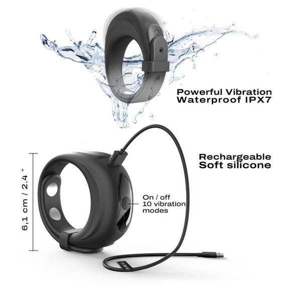 Ерекційне віброкільце Dorcel Fit Vibe Ring, регульований діаметр 4–5,7 см, 10 режимів Sex Aura | Зображення 3