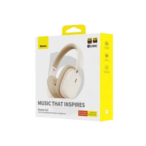 Беспроводные наушники Baseus Bowie H1i Noise-Cancellation Wireless Headphones Stellar White | Зображення 4