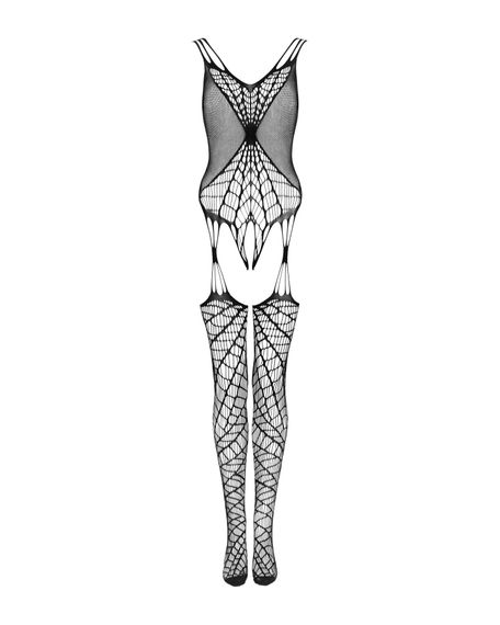Ажурний бодістокінг під павутину Obsessive Bodystocking G325 black , чорний, комбінезон, імітац, S/M/L | Зображення 4