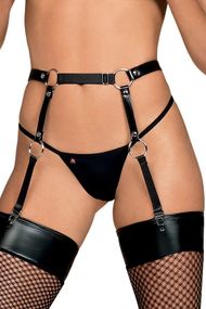 Пояс для чулок Obsessive A741 Черный One-Size