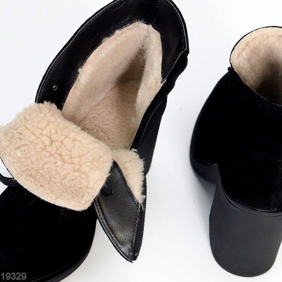 Шикарные замшевые зимние ботильоны на среднем устойчивом каблуке | Зображення 5