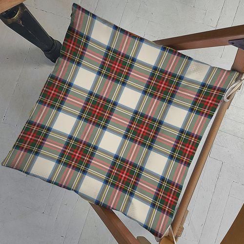 Подушка на стілець Клітинка зелено-червона 40x40x4 см (PZ_25NG004)