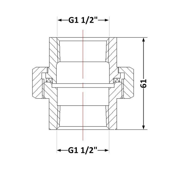 Згін "Американка" чавунна 1" 1/2 ВР | Зображення 1