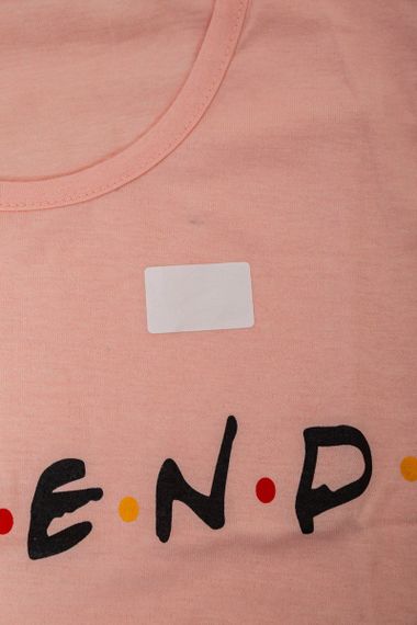 Пижама женская с принтом  -уценка, цвет персиковый, 243R3252-U-1 | Зображення 6