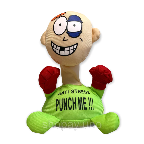 Мягкая интерактивная игрушка - антистресс PUNCH ME «Ударь меня» с звуковым сопровождением на присосках | Зображення 3